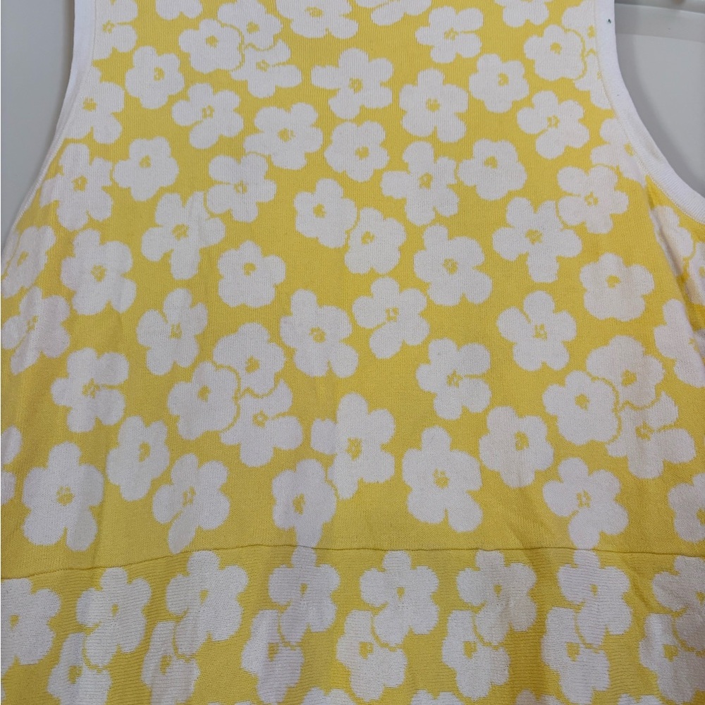ETCETARA Women’s Large Yellow Floral Sleeveless Dress - Picture 3 of 5